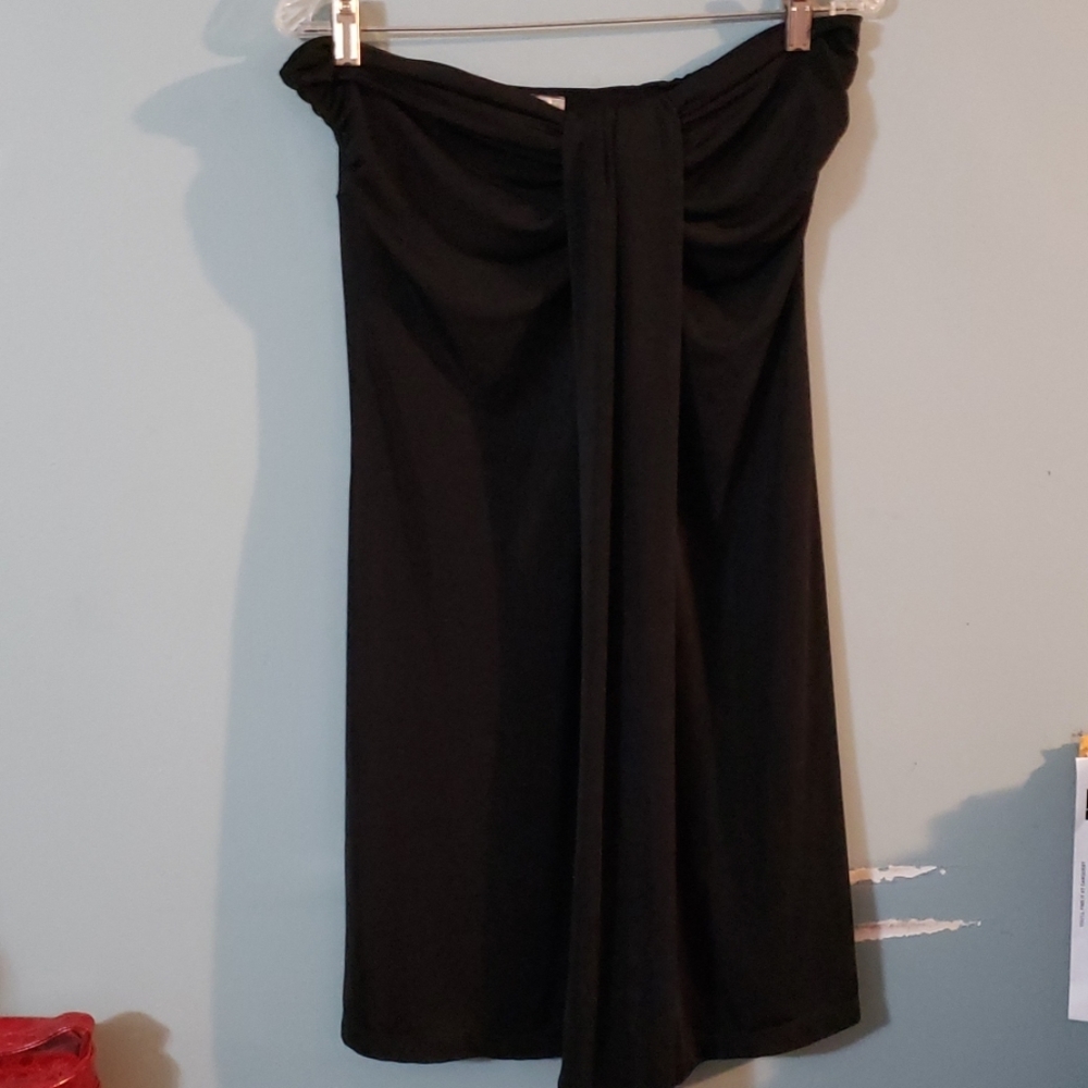 Black strapless dress